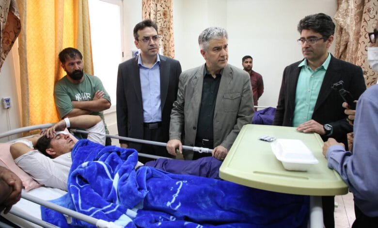 بسیج تمامتوان دانشگاه علوم پزشکی هرمزگان پس از انفجار اسکله شهید رجایی